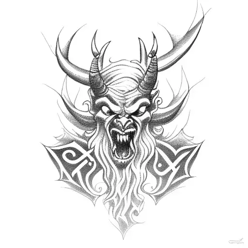 satan vs angle  tattoo design idea