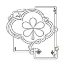 simple sun two playing cards surrounded shamrock helicopter tattoo design idea