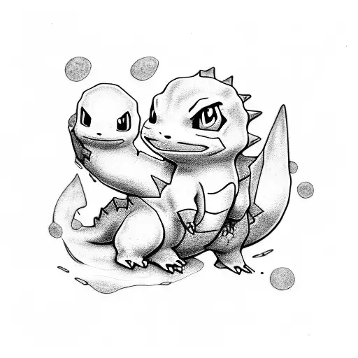 tribal charmander  tattoo design idea