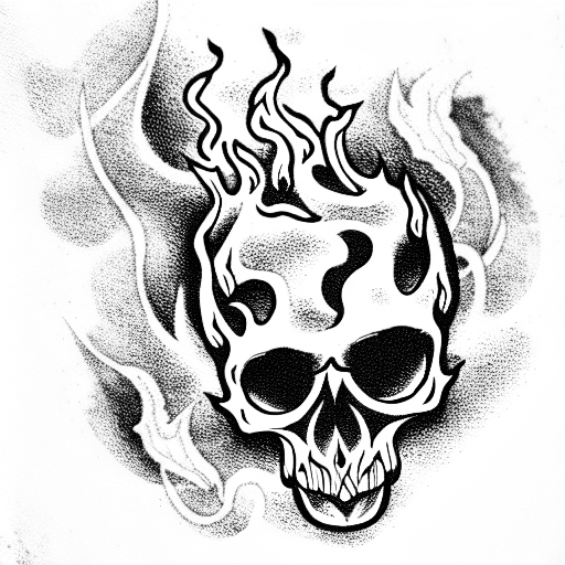 Premium Vector  Flaming white skull logo on black background tribal decal  stencil tattoo vector illustration