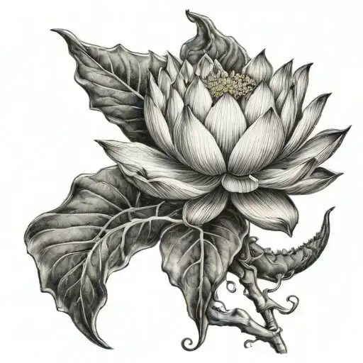 lotus spine tattoo tattoo design idea