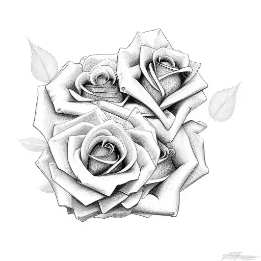 roses, time clock, doves, baby angel tattoo design idea