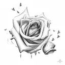 roses, time clock, doves, baby angel tattoo design idea