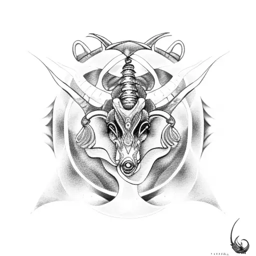 3 virgos 1 cancer and capricorn alfa  tattoo design idea