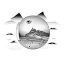 Mars god inside Mars planet tattoo design idea