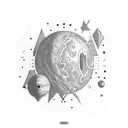 Mars god inside Mars planet tattoo design idea