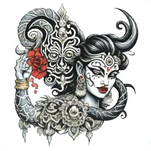 Hindu goddess Kali tattoo design idea