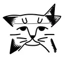 cat on a line tattoo design idea