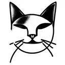 cat on a line tattoo design idea