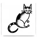 cat on a line tattoo design idea
