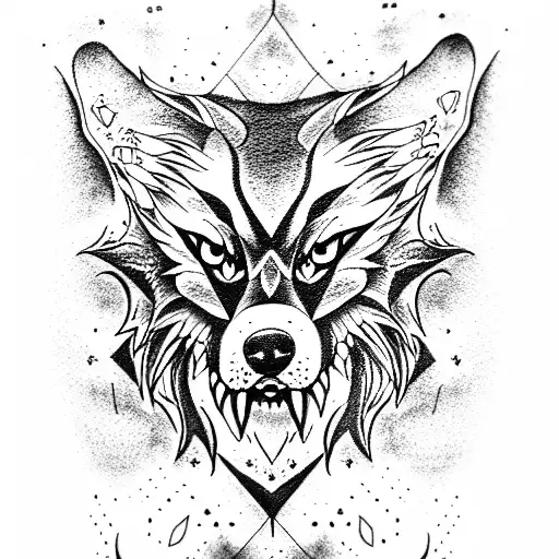 dare magnificent gothic wolf  tattoo design idea