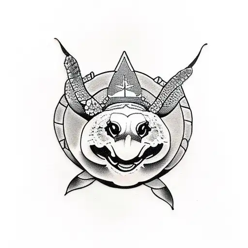Create a traditional tattoo featuring your pet tortoise as a symbol of longevity and wisdom tattoo design idea