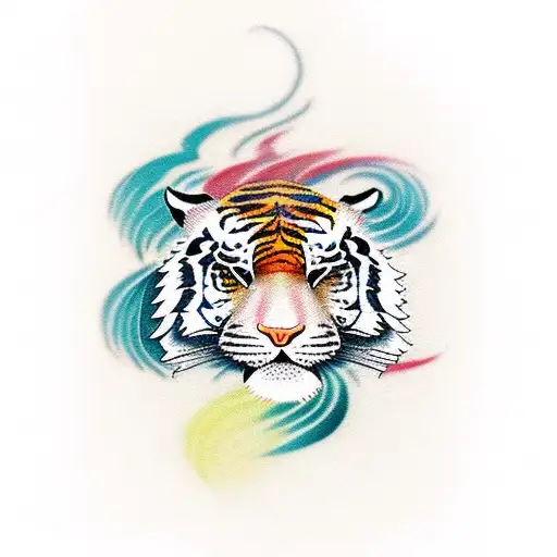 sleeping tiger tattoo design idea