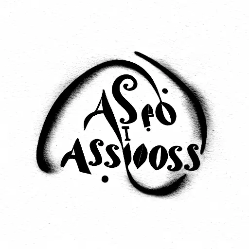 A tattoo with the words "Asadones The Arquitect" with purple flames coming out of it tattoo design idea