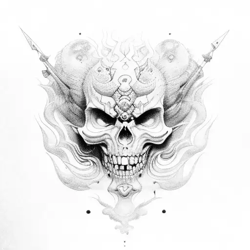 hades y cervero tattoo design idea