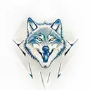 wolf head snarling tattoo design idea