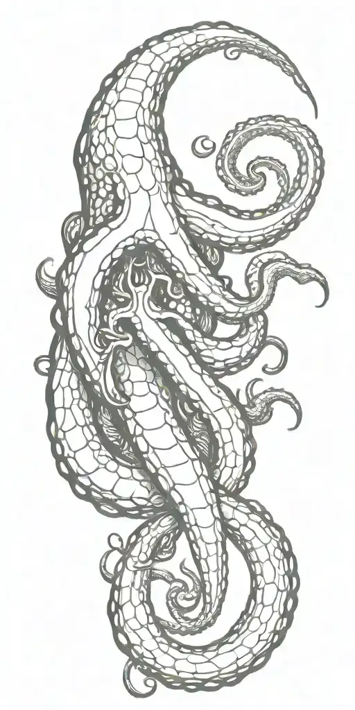 kraken attacking tattoo design idea