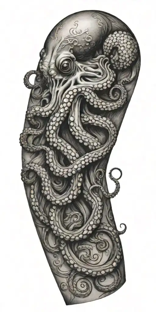 octopus dancing tattoo design idea