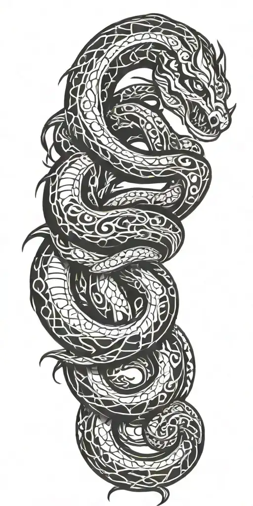 world serpent wrapped around world tattoo design idea