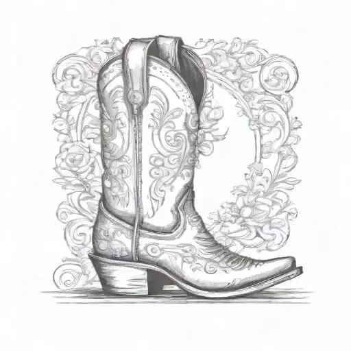 Cowboy boot tattoo design idea