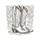 Cowboy boot tattoo design idea