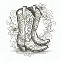 Cowboy boot tattoo design idea