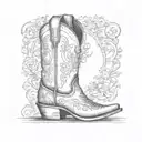 Cowboy boot tattoo design idea