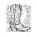 Cowboy boot tattoo design idea