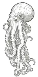 huge octopus cooking  tattoo design idea