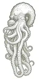 huge octopus cooking  tattoo design idea