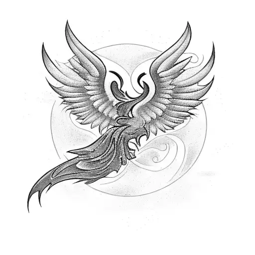 Create a tattoo of a phoenix in a unique and abstract style tattoo design idea
