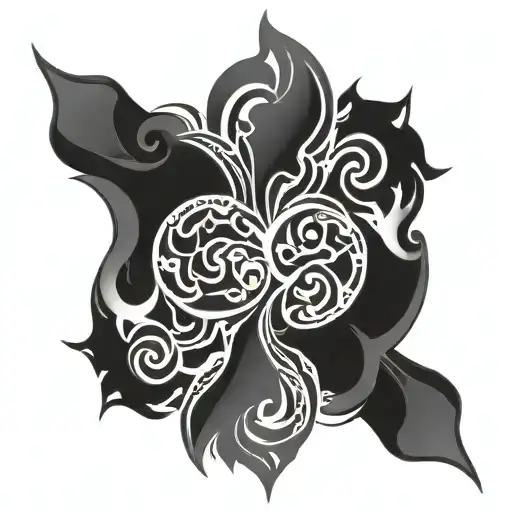 A tribal-inspired design incorporating smoke and shadows tattoo design idea
