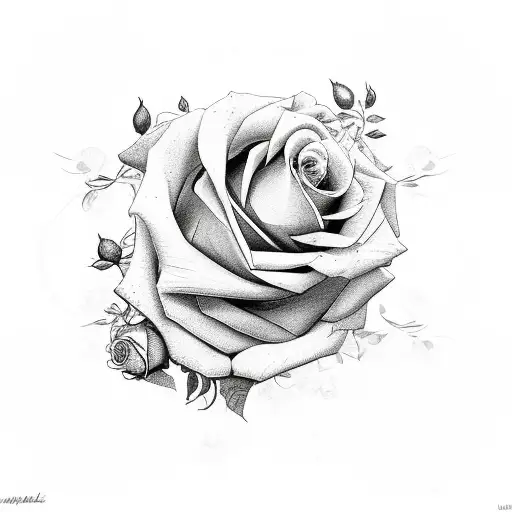 clocks with roses tattoo design idea