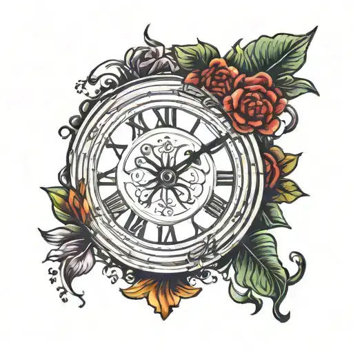 roman numerals surrounded tattoo design idea