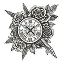 roman numerals surrounded tattoo design idea