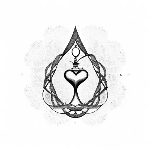 tree on top of a hourglass that looks like a infinity sign tattoo design idea