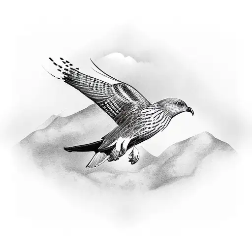 red kites, freesias, elements of doves,  tattoo design idea