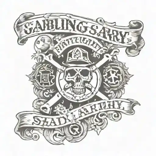 gambling and son of anarchy combined tattoo design idea