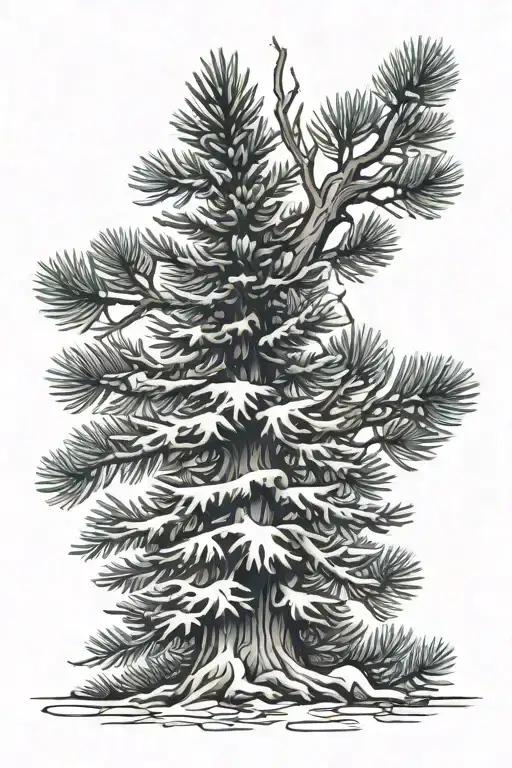 blue spruce tree spine tattoo tattoo design idea