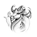 Capricorn zodiac signs with my birthday January 4, 2004 tattoo design idea