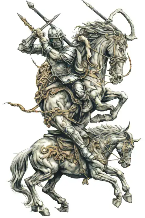 Gemini fighting Sagittarius with scorpio separating them tattoo design idea