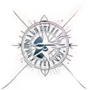 sundial tattoo design idea