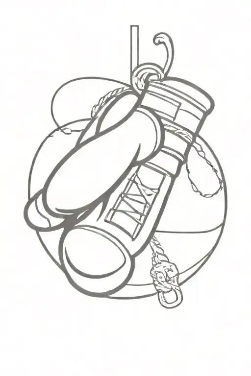 Holy cross with boxing gloves hanging off one tattoo design idea