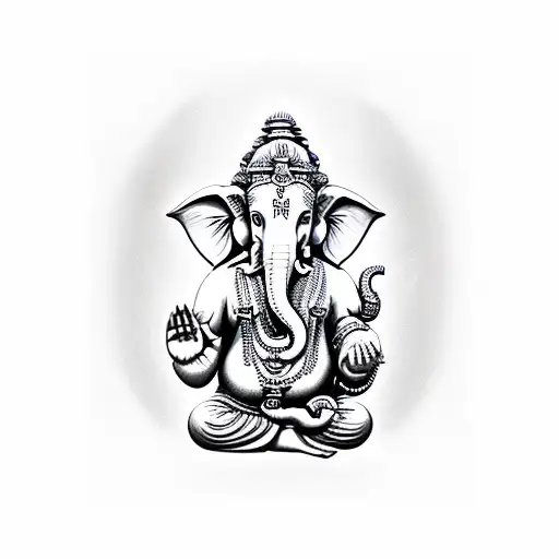 ganesha meditando tattoo design idea