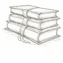 A sketch of a stack of books with a glowing light shining from within, representing the wisdom and knowledge gained through reading tattoo design idea