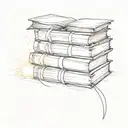 A sketch of a stack of books with a glowing light shining from within, representing the wisdom and knowledge gained through reading tattoo design idea