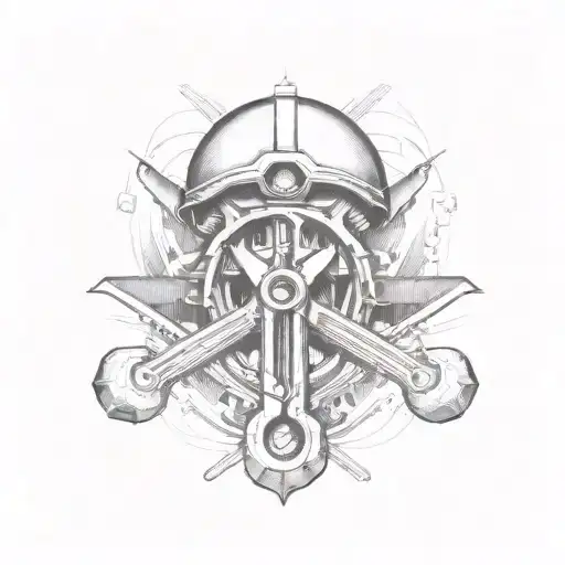 wrench, mechanics tattoo design idea