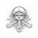 wrench, mechanics tattoo design idea