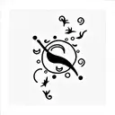 jazmín y clave de sol tattoo design idea