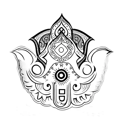 Hamsa tattoo. Hamsa or hand of Fatima is believed to bring happiness health  and good fortune as well as guard them from evil eye. Would ... | Instagram